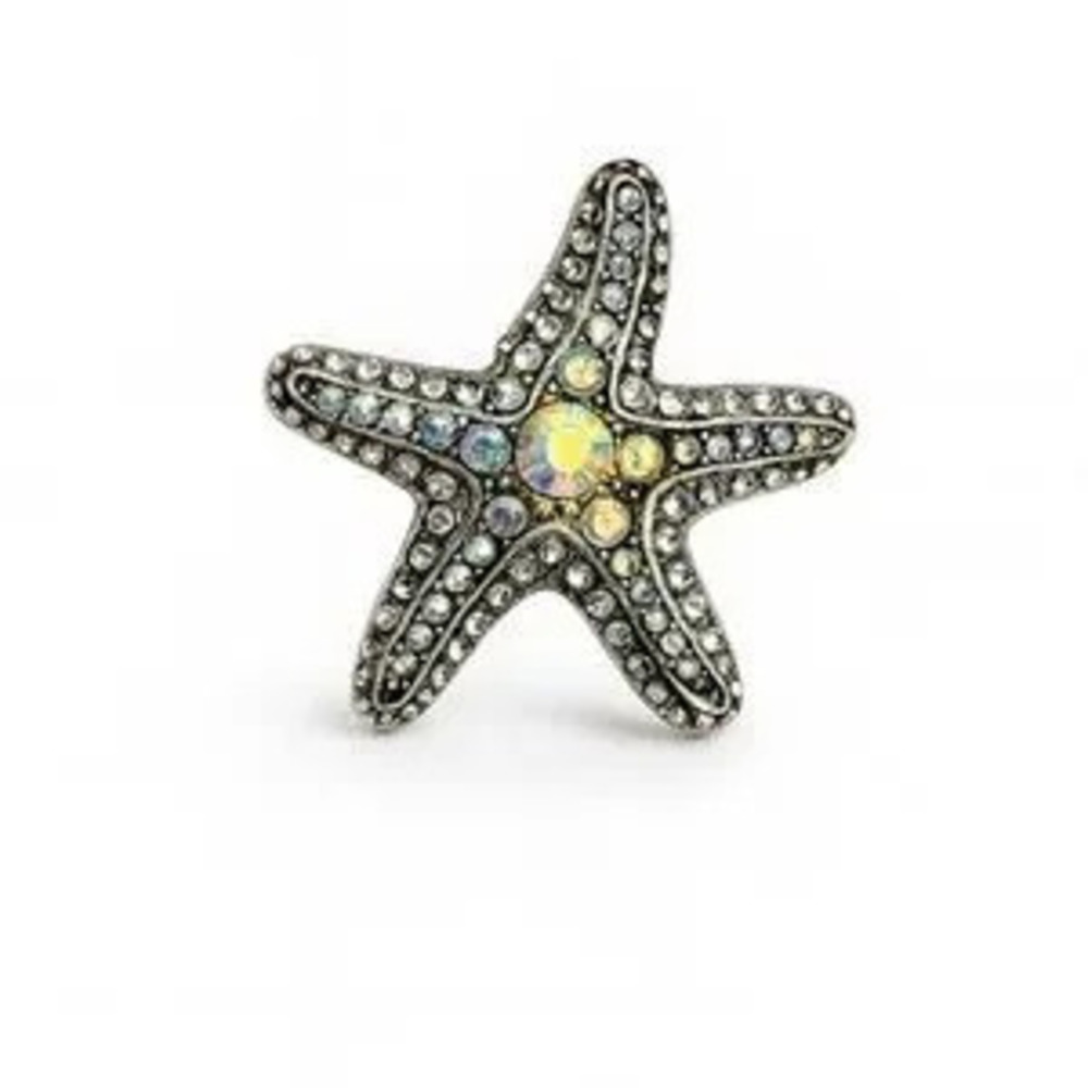 Chic Starfish Crystal Brooch
